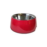 Nootie Elevated Dog Bowl| Melamine & Stainless Steel Dog Food Bowl with Non Skid Base for All Life Stages (Medium, Red)