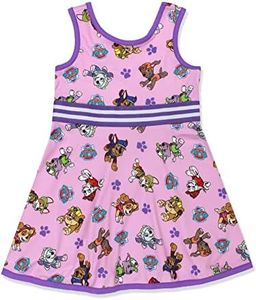 Paw Patrol Toddler Girls Fit and Flare Ultra Soft Dress (3T, Purple)