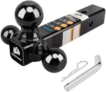 METOWARE Trailer Hitch Tri Ball Mount with 5/8" Hitch Pin, 1-7/8 Inch, 2 Inch and 2-5/16 Inch Tri Ball Hitch Fit 2 Inch Receiver, Hollow Shank Tow Hitch, Black