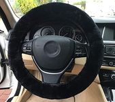 Big Ant Steering Wheel Cover, 38cm Fluffy Car Steering Wheel Cover Set, Wool Handbrake Cover & Gear Shift Cover Anti-Slip Winter Warm Steering Wheel Protector Cover Universal for Car SUV Vans Truck