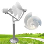 10W Micro Spiral Wind Power Generator DIY White Wind Power Generator Model Permanent Magnet Generator Model Breeze Starter Generator Light with LED Light