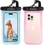 Eco Sun Waterproof Phone Pouch (2-Pack) — Designed in Hawaii — Case Fits All iPhones (incl. 15 Pro Max), Samsung Galaxy S23 & More Blue/Pink