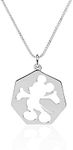 Mickey Character Silhouette Silver Necklace for Women, Ladies, and Girls - Thoughtful Gift - 20-Inch Delicate Jewelry Necklace