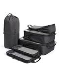 BAGSMART Compression Packing Cubes for Suitcases & Backpack, 6 Set Travel Organisers Bags with Label Pocket for Luggage, Travel Essentials, Holiday & Camping Accessories, Black