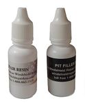 Windshield Repair Resin 15ml Bottle with Built in Dropper with 10ml Bottle Pit Filler or Sealer - 50 Repairs or More - Cracked Glass Rock Chip Repair Resin - for Windshield Repair Kit Bridge Injector