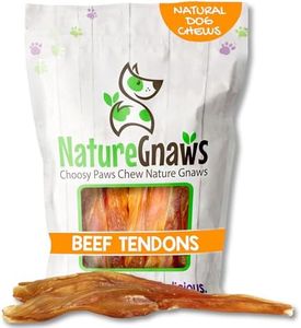 Nature Gnaws Tendons for Large Dogs - Premium Natural Beef Dental Sticks - Long Lasting Tasty Dog Chew Treats for Aggressive Chewers - Rawhide Free