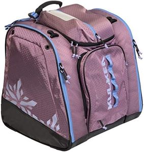 KULKEA Powder Trekker Women’s Ski Boot Backpack - Ski Boot Bag With External Helmet Sling For Maximum Gear & Boot Storage - Durable, Spacious, & Water Resistant Backpack (Orchid/Steel Blue)