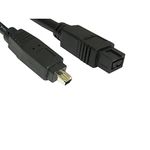 World of Data 2m Firewire Cable (9-4) - 9-pin to 4-pin - IEEE1394 - Video - Camcorder - DV - 800 - Male to Male