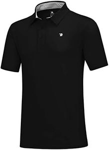 MoFiz Men's Golf Polo Shirts Short Sleeve Golf Shirts Athletic Shirts Quick-Drying Sport Shirts L Black
