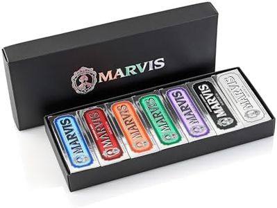 Marvis Set de dentífrico con sabor, 25 ml (pack de 7), pasta de dientes en tamaño de viaje para un frescor duradero, pasta dental aromática con sabor