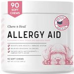 Dog Allergy Chews with Antioxidants, 90 Delicious Soft Chew Treats - Immune System and Respiratory Health Booster for Dogs and Cats - Seasonal Allergies Relief, Skin Health - Made in The USA