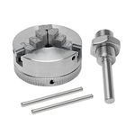 Mini Lathe Chuck, Zinc Alloy Three Jaw Chuck, M12*1 Chuck with Hand Electric Drill Connecting Rod, Power Tool Self-Centering Tool, for Woodworking, Small Metal Machine Tools