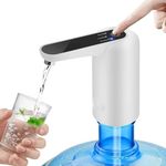 SIBY Electric Water Bottle Pump | Water Jug Pump for 3-5 Gallon Bottle Build-in TDS Water Quality Tester USB Charging Low Noise Portable Drinking Water Dispenser for Camping Outdoor (Black)