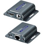 KUYIA HDMI Extender With POC 1080P@60Hz 3D HDMI Repeater HDMI RJ45 to HDMI Extender Converter by UTP Cat5e/6/7/8 OFC Cable 60m/196Ft with 5V Power Adapter