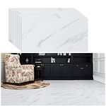 VEELIKE White Marble Peel and Stick Floor Tile 12"x24" Bathroom Waterproof Vinyl Flooring Self Adhesive Removable Durable Stick on Tile Flooring for Kitchen Backsplash Bedroom Laundry Room 12 Pack