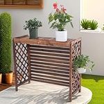 Air Conditioner Screen Privacy Fence Thickened Wooden Board Radiator Cover Air Conditioner Outside Cover (Size : Small)