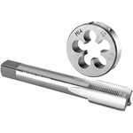Burkit M14 X 1 Tap and Die Set, M14 x 1.0 Machine Thread Tap and Round Die Right Hand