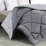 THE HOME STYLE Luxurious Reversible Microfiber AC Comforter ll Blanket ll Duvet II 300 GSM King Size Super Soft Cozy Comforter for All Weathers/Seasons (90x100 Inch) (Pack of 1, Ash & Pearl Grey)