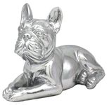 Lesser & Pavey Silver Art French Bulldog Lying Designed Ornament | Home Decor Animal Ornaments For All Homes or Offices | Decorative Home Accessories For All Types of Homes