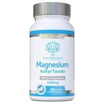Magnesium Acetyl Taurate 1000mg Daily Dose – 45 Day Supply - Easily Absorbable - PMS, Cramps, Migraine & Sleep Support - No Fillers or Binders – Alternative to Magnesium L-Threonate - UK Made