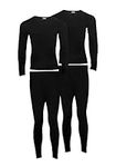 Heat Stoke®️ Pack of 2 Men's Thermal Long Johns Trouser Warm Base Layer Black Charcoal White S,M,L,XL,XXL (BLACK, L)