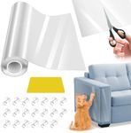 Cat Scratch Furniture Protector - Thicken PVC 196.8"x11.8" Couch from Cat Claws Single-Sided Anti Scratching Tape - Couch Corner- Pet Tape for Furniture for Door Wall