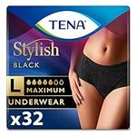 TENA Incontinence & Postpartum Underwear for Women, Maximum Absorbency, Stylish, Large, 28 Count