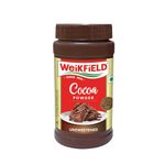 Weikfield Cocoa Powder | Low Fat Rich & Decadent Pure Cocoa Powder | Unsweetened Dark Cocoa for Baking, Desserts, Healthy Smoothies, Brownies, Hot Chocolate & Cakes | Reusable Poly Jar | 150g Jar