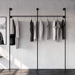 pamo Industrial pipe clothing rack metal black - Wall mounted clothes racks for hanging clothes - Modern walk in closet - KIM II black