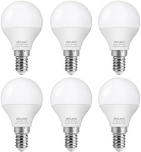 DiCUNO E14 Bulb, 5W Small Edison Screw Bulbs, 550LM, 50W Equivalent E14 LED Light Bulbs Globe, Warm White 2700K, CRI90, SES E14 Golf Ball Bulbs for Home, Pack of 6