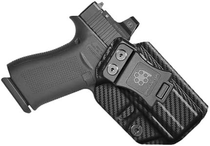 Amberide Glock 43X IWB Holster, Kydex Concealed Carry Holster for Glock 43 / 43X / 43X MOS, Standard & Optic Ready, Posi-Click Retention, Sweat Guard, Adjustable Cant (0–30°)