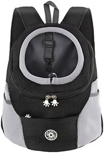 M MUNCASO Dog Carrier Backpack Small Pet Travel Bag Puppy Pet Front Pack with Breathable Head-Out Design and Waterproof Bottom Airline Approved for Outdoor Hiking Travel (M,Black)