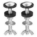 uxcell 2Pcs Toilet Tank to Bowl Bolts Repair Kit, Toilet Tank Bolts with Nuts, Rubber Washers Gaskets Bathroom Toilet Repair Screw (Silver)