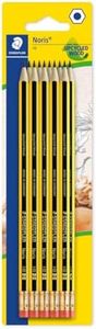 STAEDTLER Noris 122 HB - Paquete de 10 Lápices de Madera, Color Negro y Amarillo