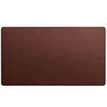 Solucky Leather Mat Desk Pad & Blotter Protector, Flat, Non Slip, 36 x 20 Inches, Dark Brown, Ideal for Office and Home