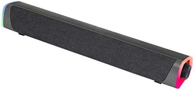 Woxter Big Bass 320 Soundbar with 18W Power (RGB Backlit 3.5mm PC/PS4/Xbox/TV/Phone/Tablet) USB Powered (Black)