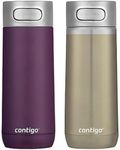 The Luxe Vacuum Insulated Stainless Steel Travel Mug, 14 oz., Merlot and Chardonnay 2 Pack
