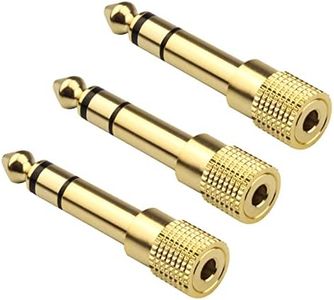 T Tersely (3 Pack) 6.35mm (1/4 inch) Male to 3.5mm (1/8 inch) Female Stereo Jack Audio Adapter Gold Plated, 3-Conductor Amp TRS AUX Plug