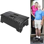 Folding Step Stool, Portable Folding Step Multipurpose Folding Stool Black Plastic Non-slip Bathroom Kitchen Stool for Child Pregnant Women Elderly, 300 Lb Loading Capacity, 14.9 * 8.5 * 5.1 Inch