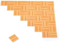 SAMCAMI Miniature Dollhouse Accessories, Dollhouse Flooring, Solid Wood Floor Tiles, Mini Dollhouse Accessories 1 12 Scale, 36pcs (Brown)