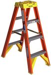 Werner (T6204) Twin Step Ladder, Fiberglass, Orange, 4' Length, 19.92" Width, 9" Height