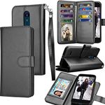 LG Tribute Dynasty/Empire Case, LG Aristo 2 / Arsito 3 Wallet Case, LG Zone 4/Fortune 2/Rebel 3 LTE PU Lether Purse, Tekcoo ID Cash Card Holder Carrying Folio Flip Cover [Detachable Case] -Black