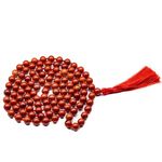 Plus Value Red Jasper Necklace Japa Mala for Vastu Feng Shui Reiki Healing Crystals (Beads Size 10mm, Jute Bag)