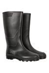 Mountain Warehouse Wade Mens Wellies - Waterproof, Breathable & Quick Wicking Rain Boots with Deep Lugs - Best for Spring Summer, Outdoors, Walking & Rainy Weather Jet Black 9 UK