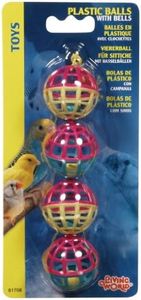 LIVING WORLD 81708 Plastic Balls with Bells Bird Toy