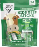 Mission Meats Kids Mini Beef Sticks – 100% Grass Fed Beef Sticks, Toddler Snacks, Healthy Snacks for Kids, Kids Meat Sticks, Paleo, Nut Free, Gluten Free Snacks, Non-GMO, 0.5oz, 24 Count (Pack of 1)