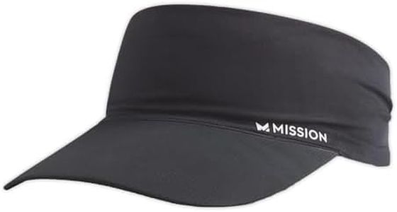 MISSION Cooling Visor, Black - Unisex Fit for Men & Women - Lightweight & Durable - Cools Up to 2 Hours - UPF 50 Sun Protection - Machine Washable