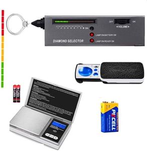 Diamond Tester,Jewelry Diamond Tester Pen+200g/0.01g Mini Jewelry Scale＋60X Mini LED Magnifying, Professional Diamond Selector for Novice and Expert,Thermal Conductivity Meter(Diamond Tester +)