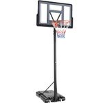 Outdoor Basketball Hoop, Basket Height Adjustable from 135 to 305 cm, with 110 x 71 cm Backboard, Suitable for Adults, Teenagers, Children, for Backyard, Garden, Garage, Indoor