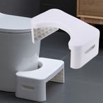 7 inch Toilet Stool for Adult and Kids, Detachable ＆ Stackable, Bathroom Potty Step Stool, for Healthier Toilet Posture (White)